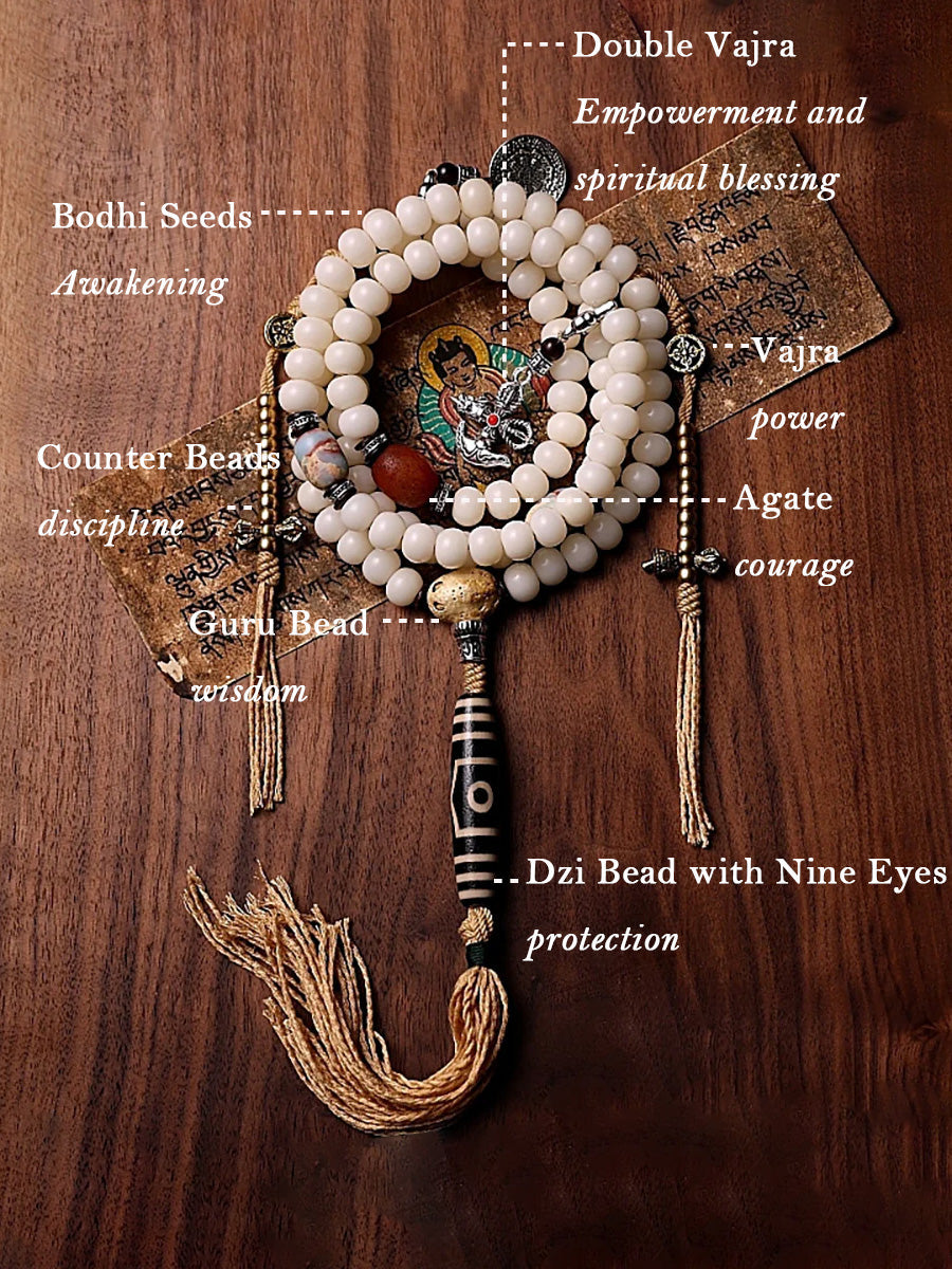Pure White Bodhi Seed Necklace