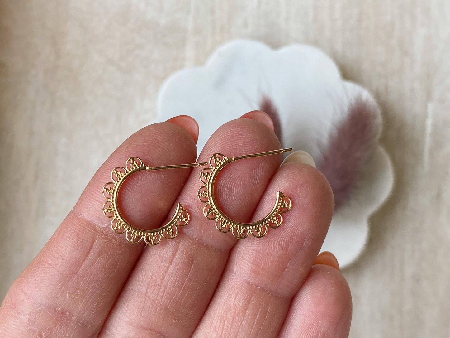 Lace Hoops earrings