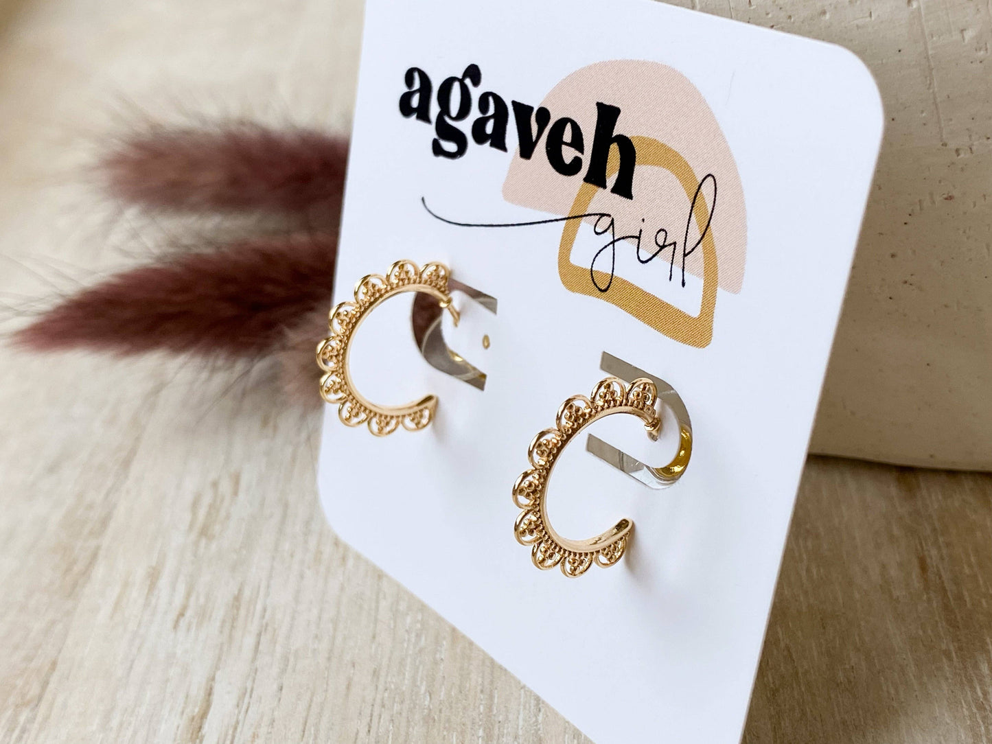 Lace Hoops earrings